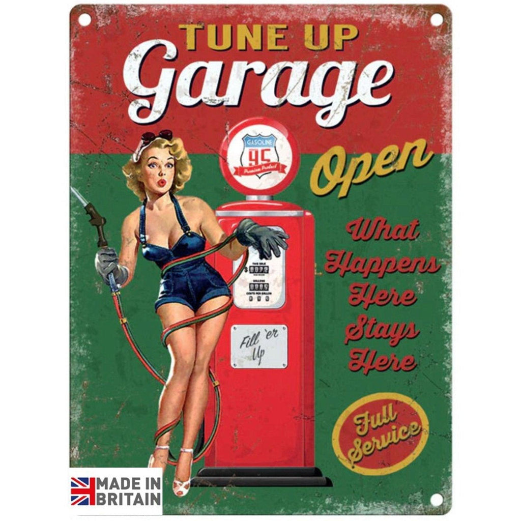 Small Metal Sign 45 x 37.5cm Vintage Retro Tune Up Garage Geko Products