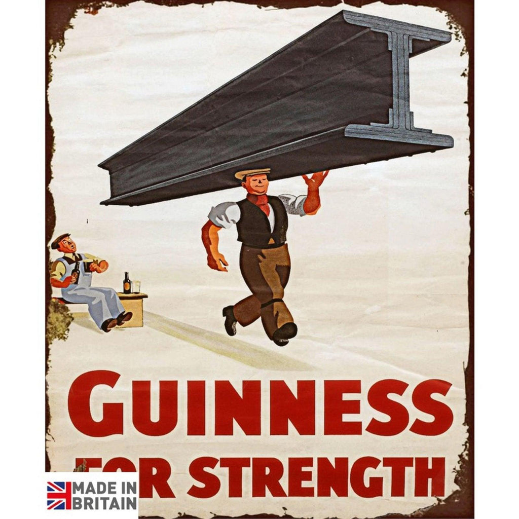 Small Metal Sign 45 x 37.5cm Guinness Beer Advert Girder Geko Products