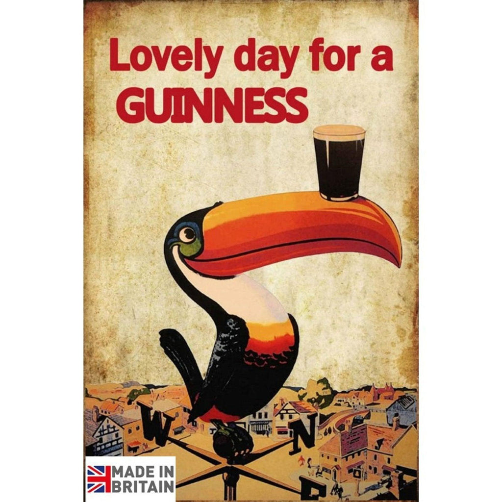 Small Metal Sign 45 x 37.5cm Beer Guinness Bird Geko Products