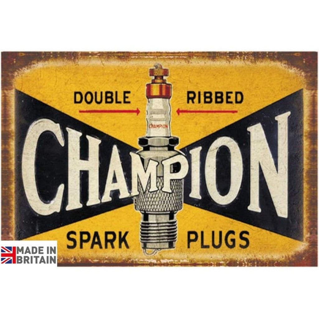 Small Metal Sign 45 x 37.5cm Champion Spark Plug Geko Products