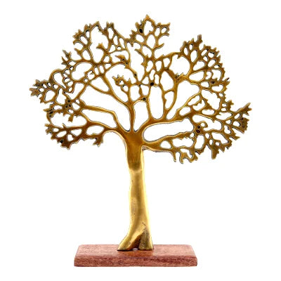 Antique Gold Tree On Wooden Base Large - Shades 4 Seasons