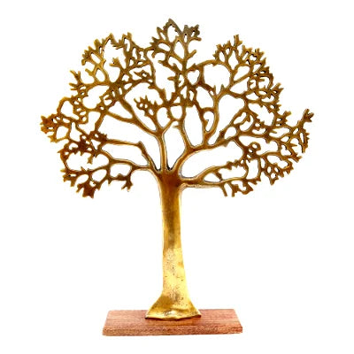 Antique Gold Tree On Wooden Base 62cm - Shades 4 Seasons