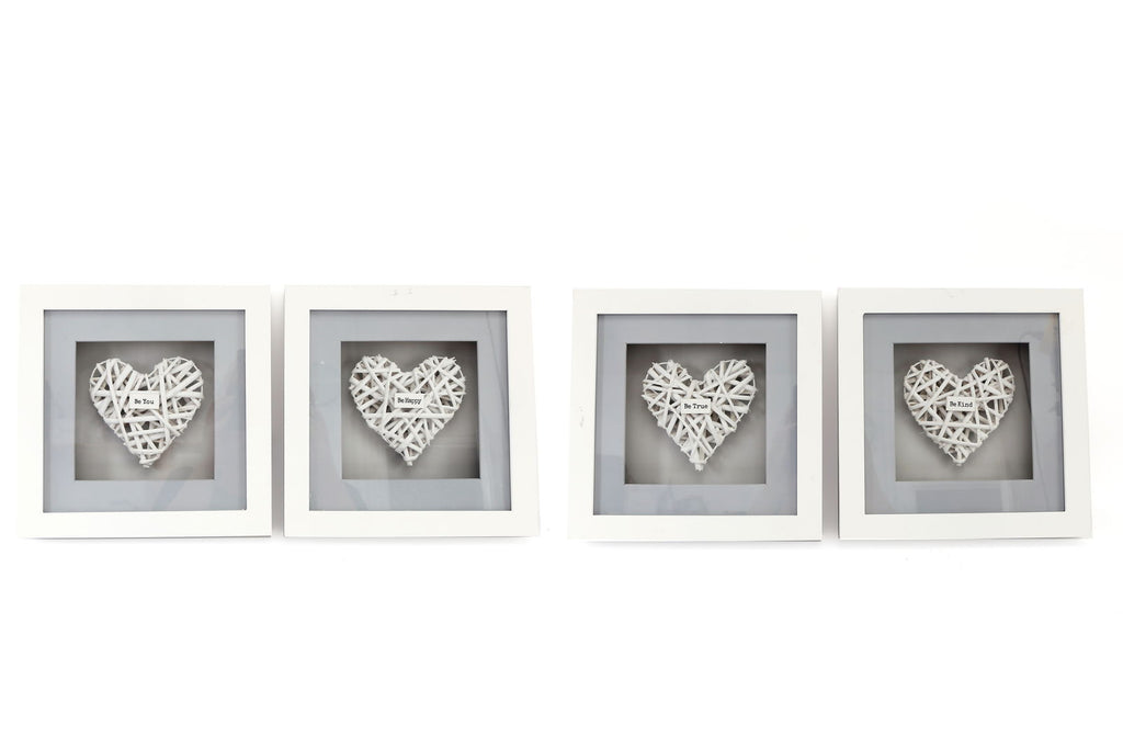 Set of 4 Be Kind Woven Heart Frames Geko Products