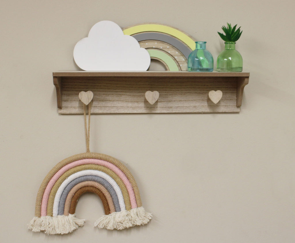 Rainbow and Cloud Shelf with Hooks Geko Products