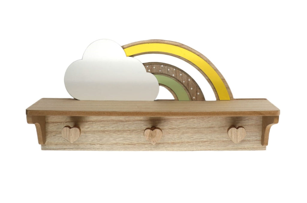 Rainbow and Cloud Shelf with Hooks Geko Products