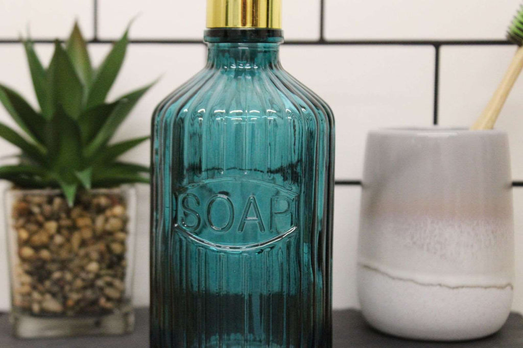 Blue Glass Soap Dispenser Geko Products