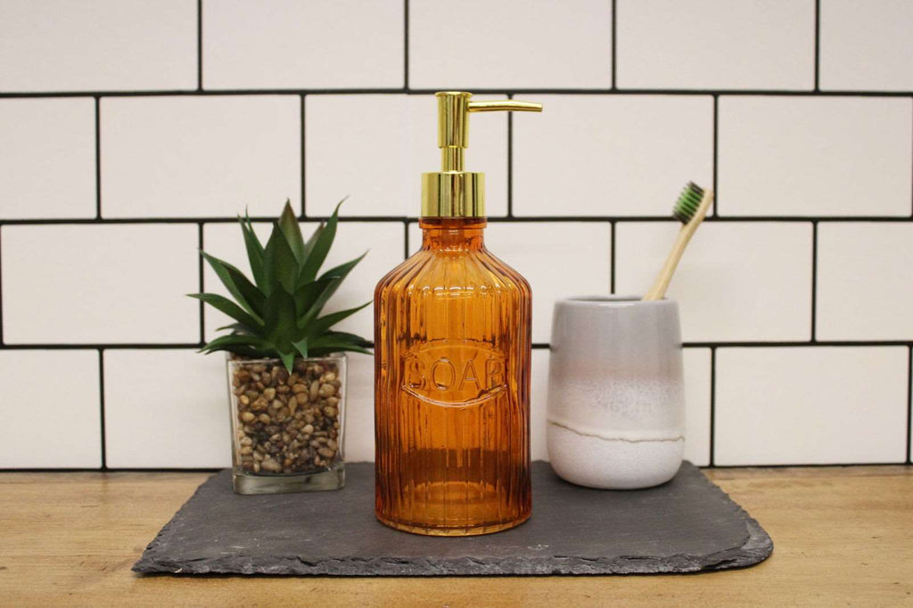 Orange Glass Soap Dispenser Geko Products