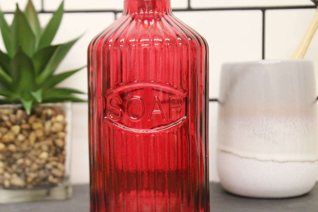 Red Glass Soap Dispenser Geko Products