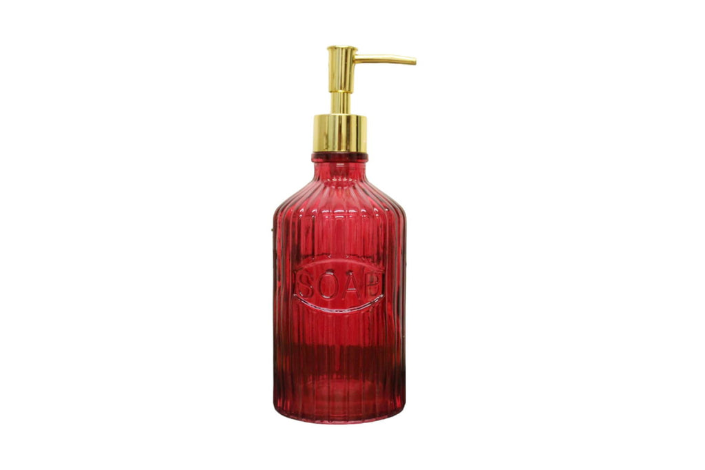 Red Glass Soap Dispenser Geko Products