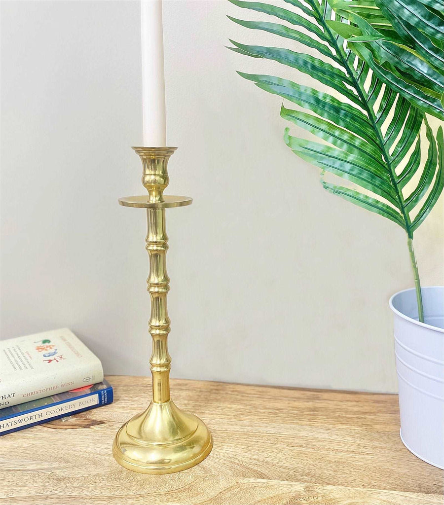 Brass Metal Dinner Candlestick 30cm Geko Products