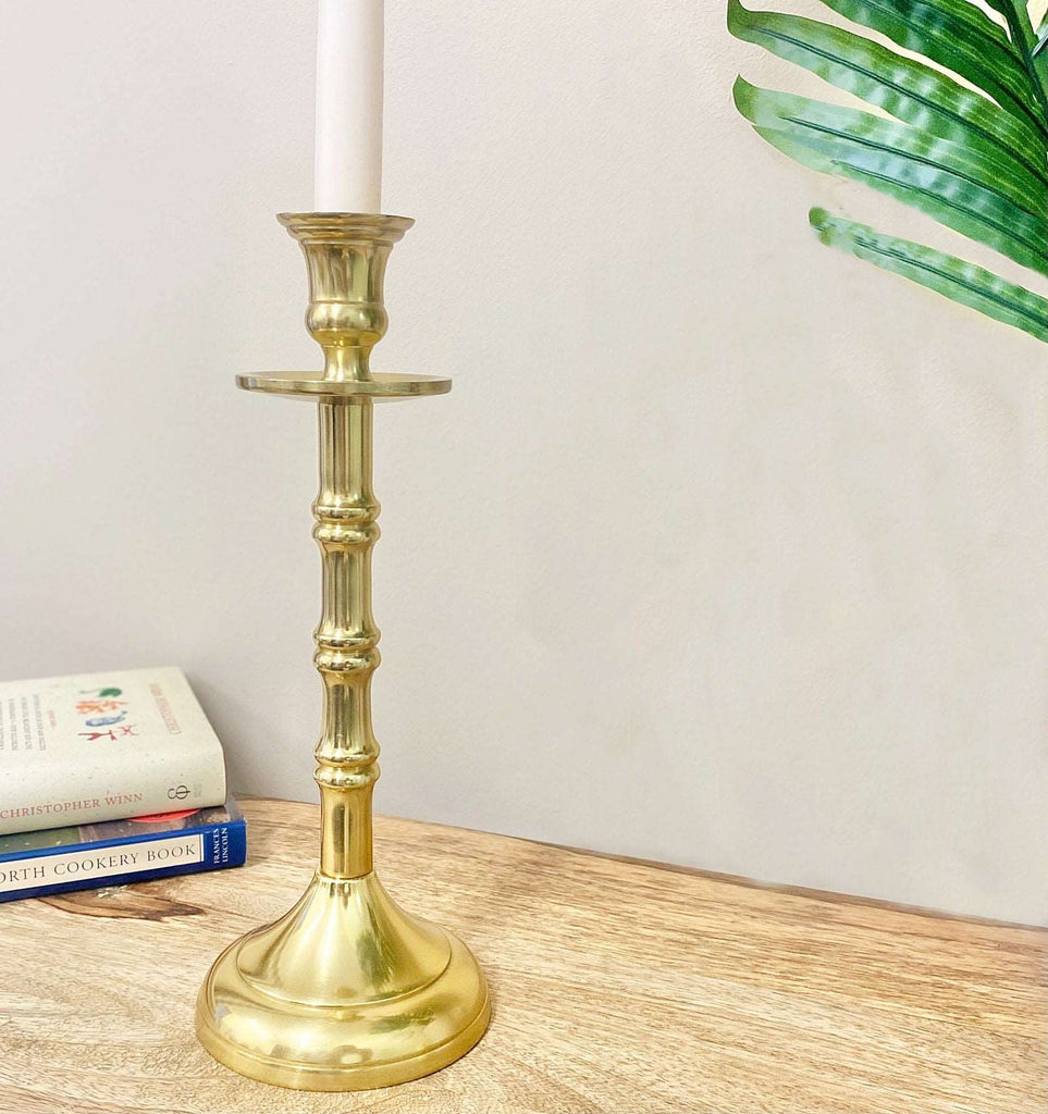 Brass Metal Dinner Candlestick 27cm Geko Products