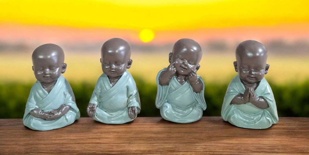 Buddha Ornament In Gift Bag Set Of 4, 6cm Geko Products