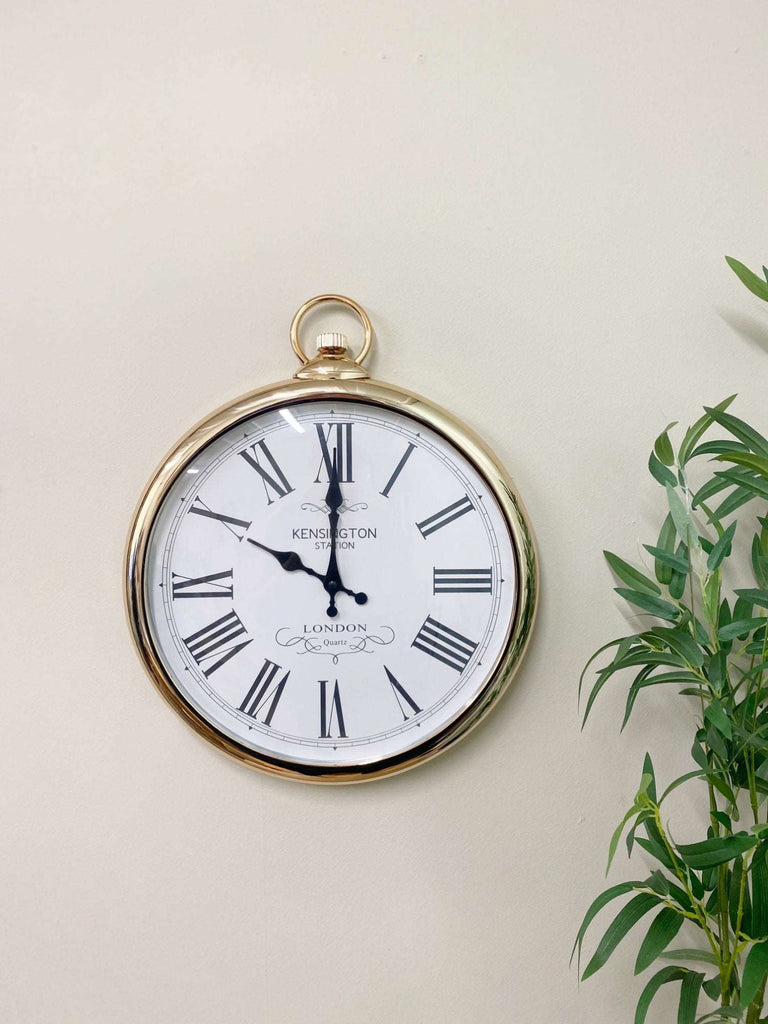 Round Copper Wall Clock 42cm Geko Products