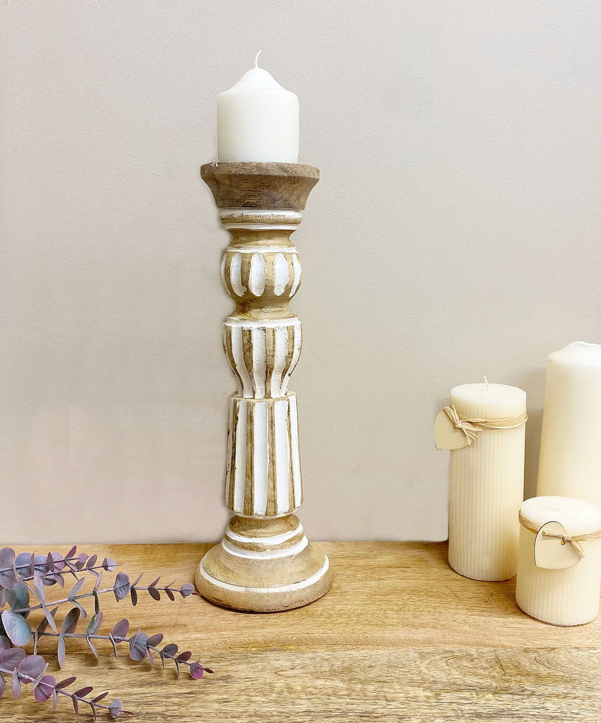 Wooden Candle Stick 38cm Geko Products