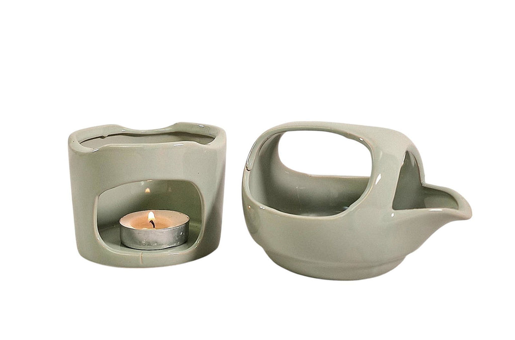 Oil Burner In Sage Green With Removeable Top Geko Products