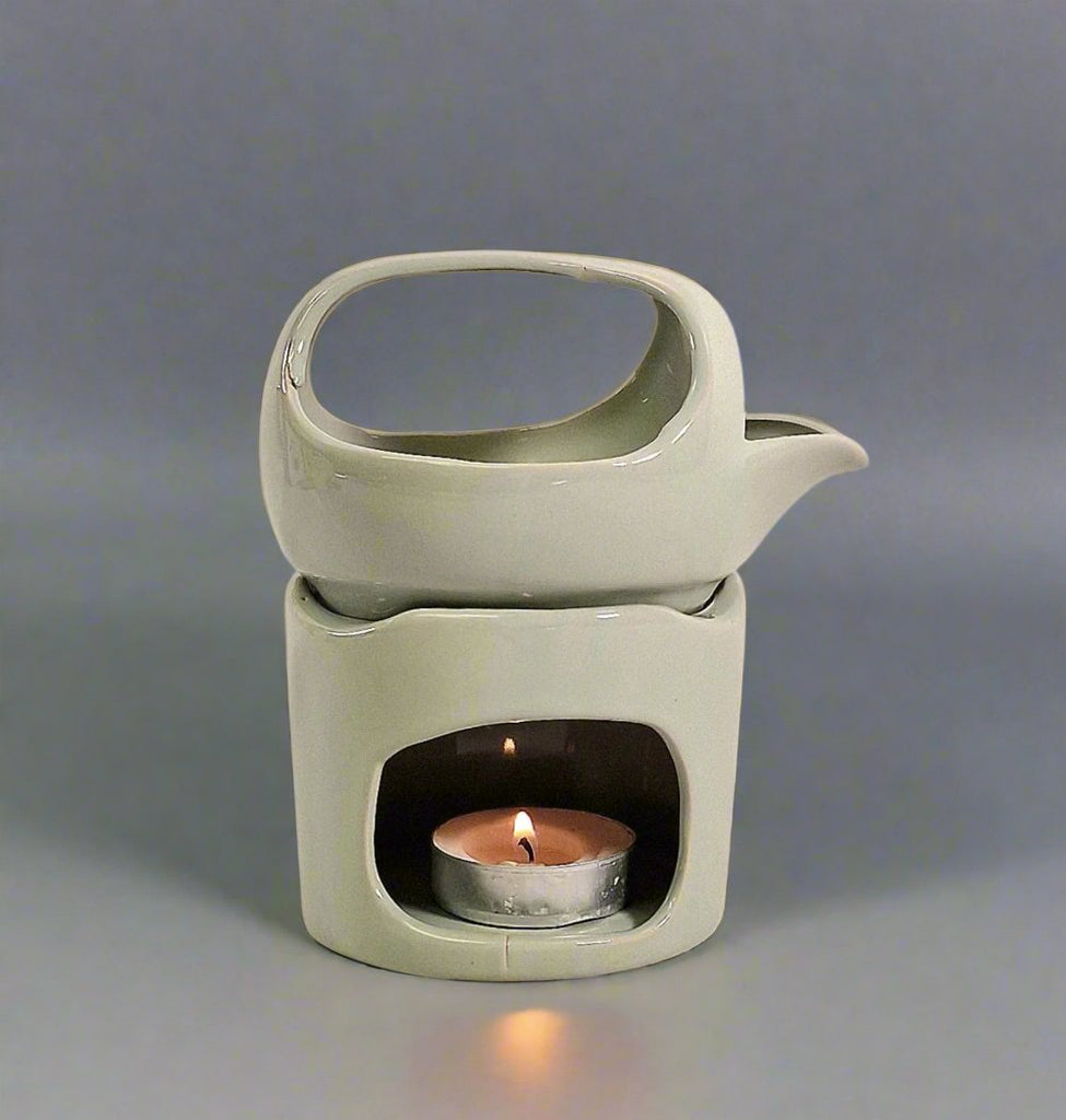 Oil Burner In Sage Green With Removeable Top Geko Products