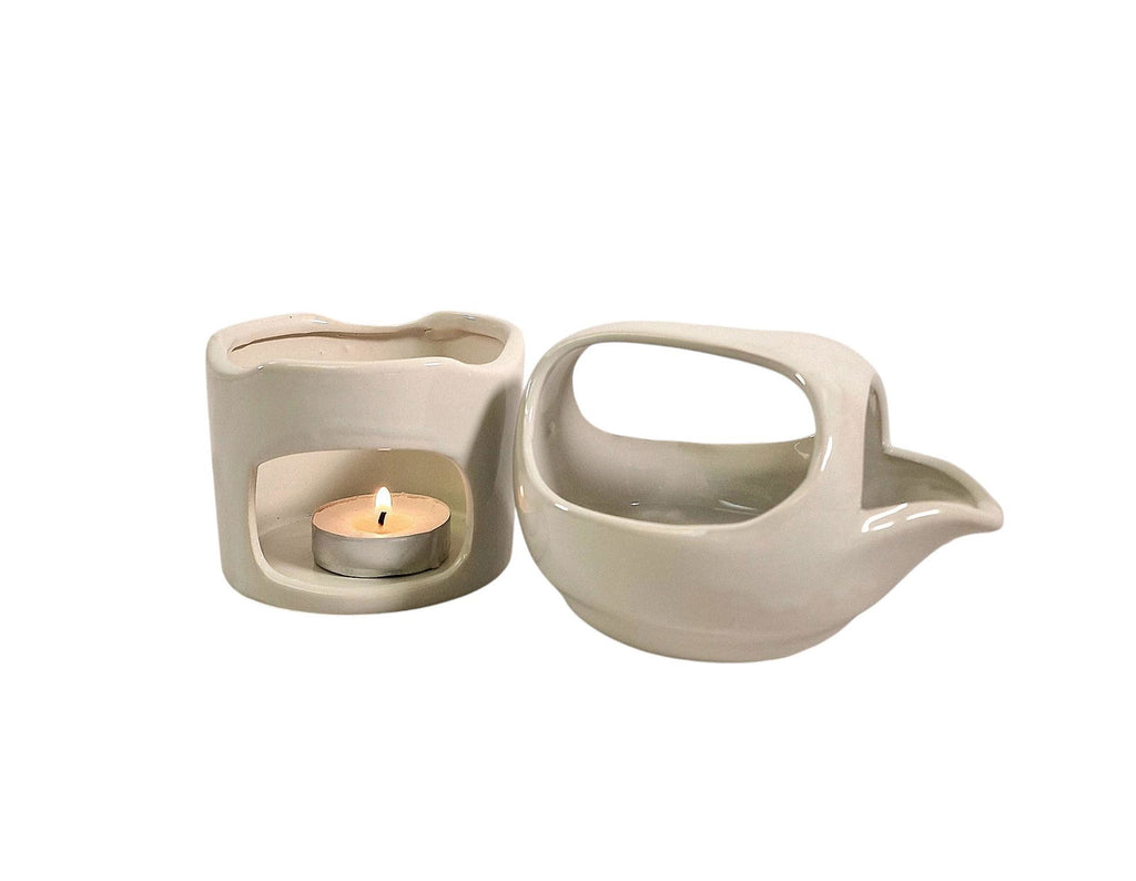 Oil Burner In Off White With Removeable Top Geko Products