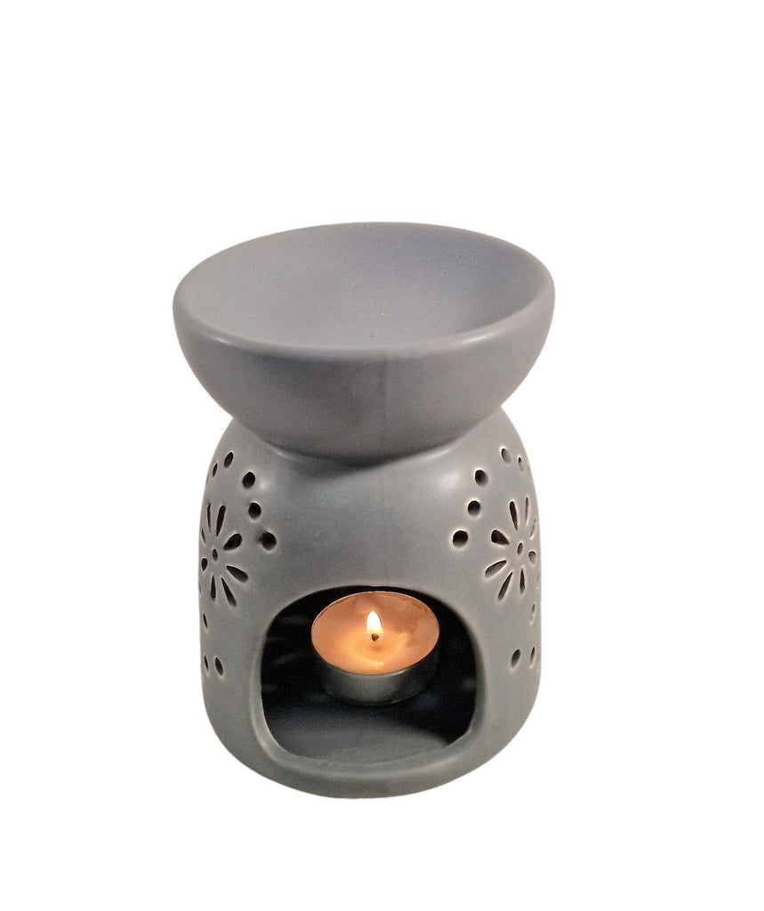 Oil Burner In Grey With Pattern Holes Geko Products