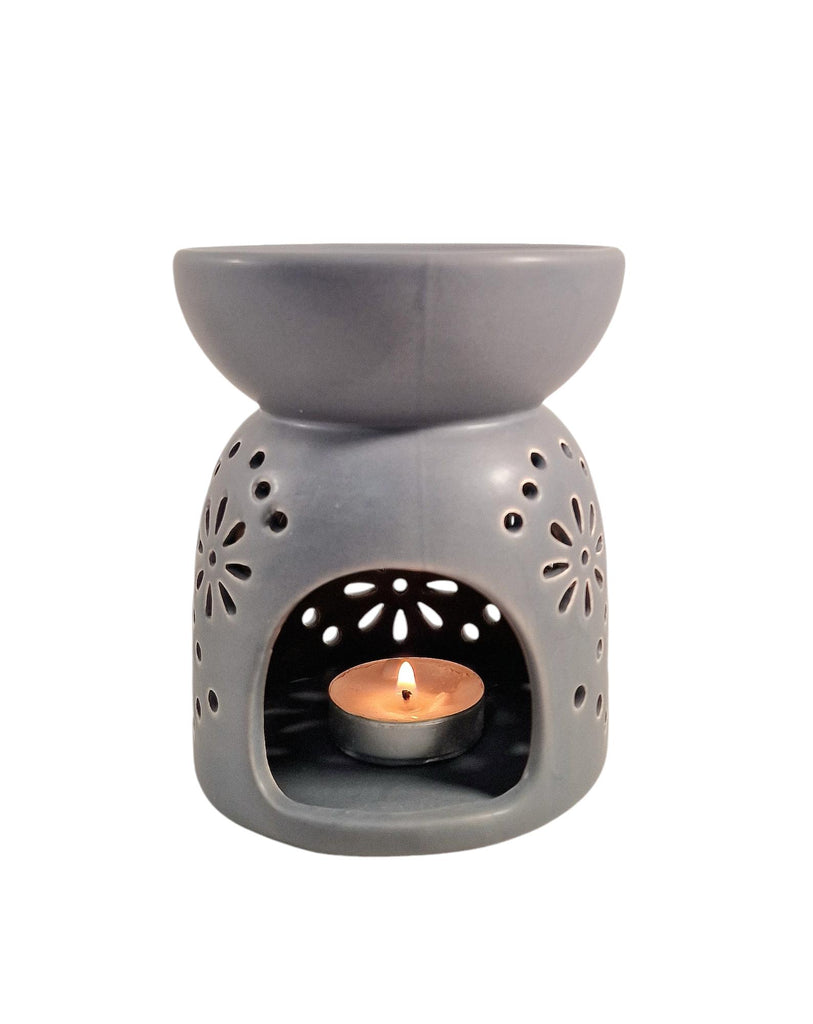 Oil Burner In Grey With Pattern Holes Geko Products