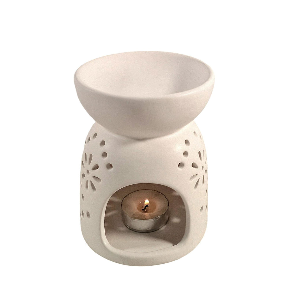 Oil Burner In White With Pattern Holes Geko Products