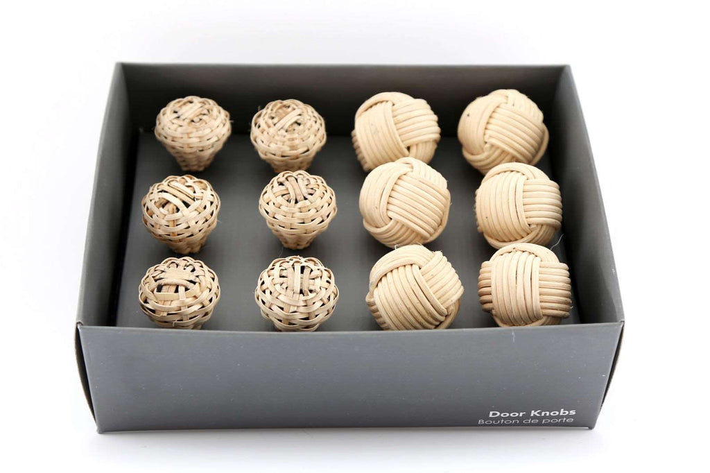 Rattan and Rope Ball Design Drawer Knobs Geko Products