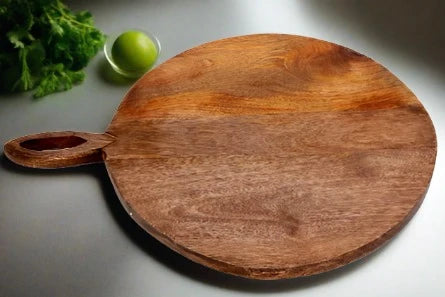 Circular Wooden Chopping Board With Carved Handle 49cm - Shades 4 Seasons