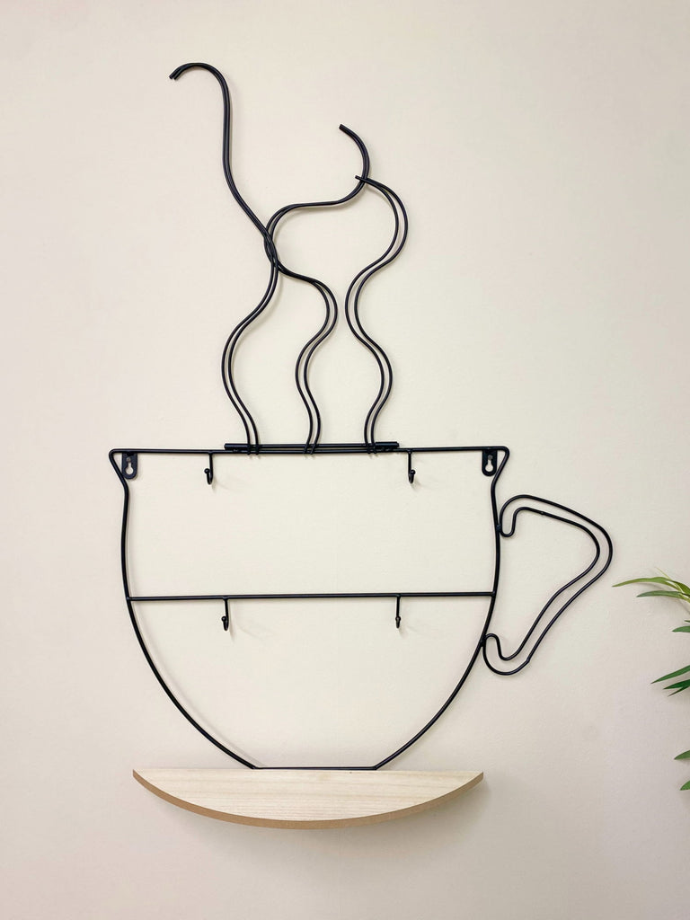 Wall Mounted Wire Cup Hanger Wall Shelf Geko Products