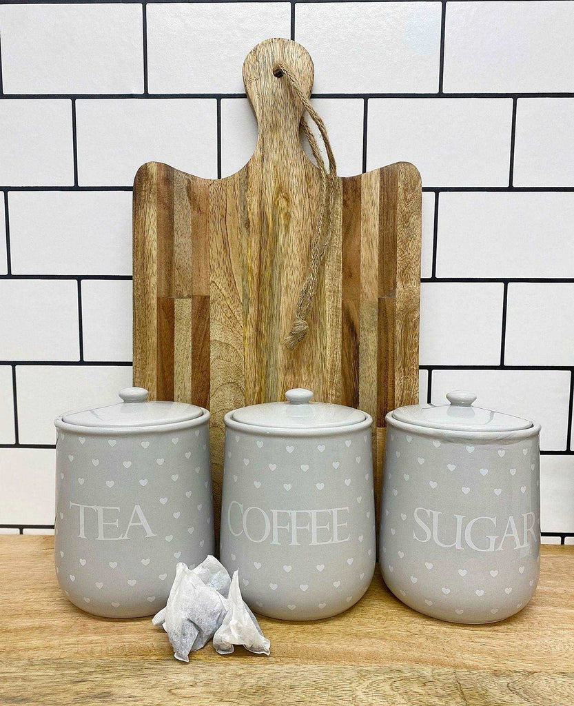 Heart Design Tea, Coffee and Sugar Canisters Geko Products