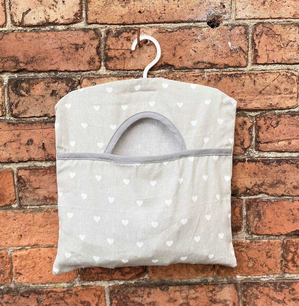 Cotton Peg Bag With Grey Hearts Design Geko Products