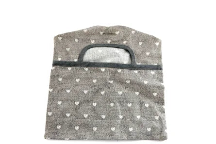 Cotton Peg Bag With Grey Hearts Design - Shades 4 Seasons