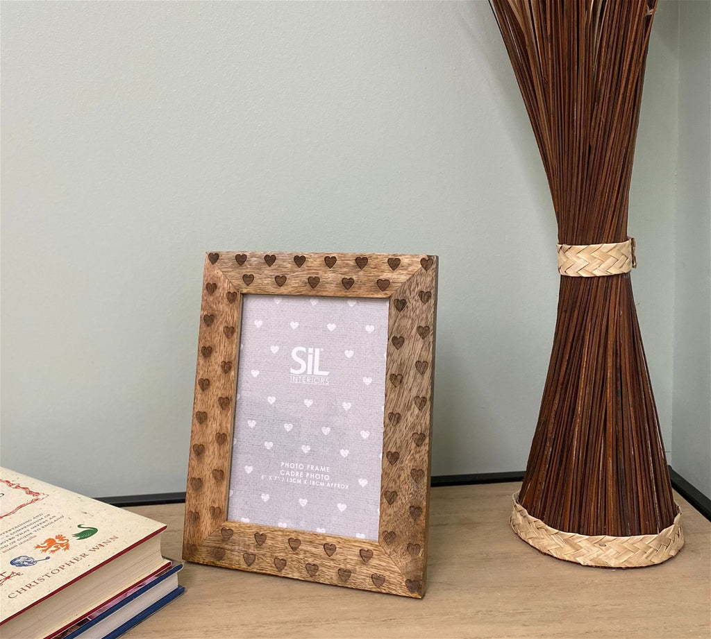 Wood 5x7" Photo Frame With Hearts Geko Products