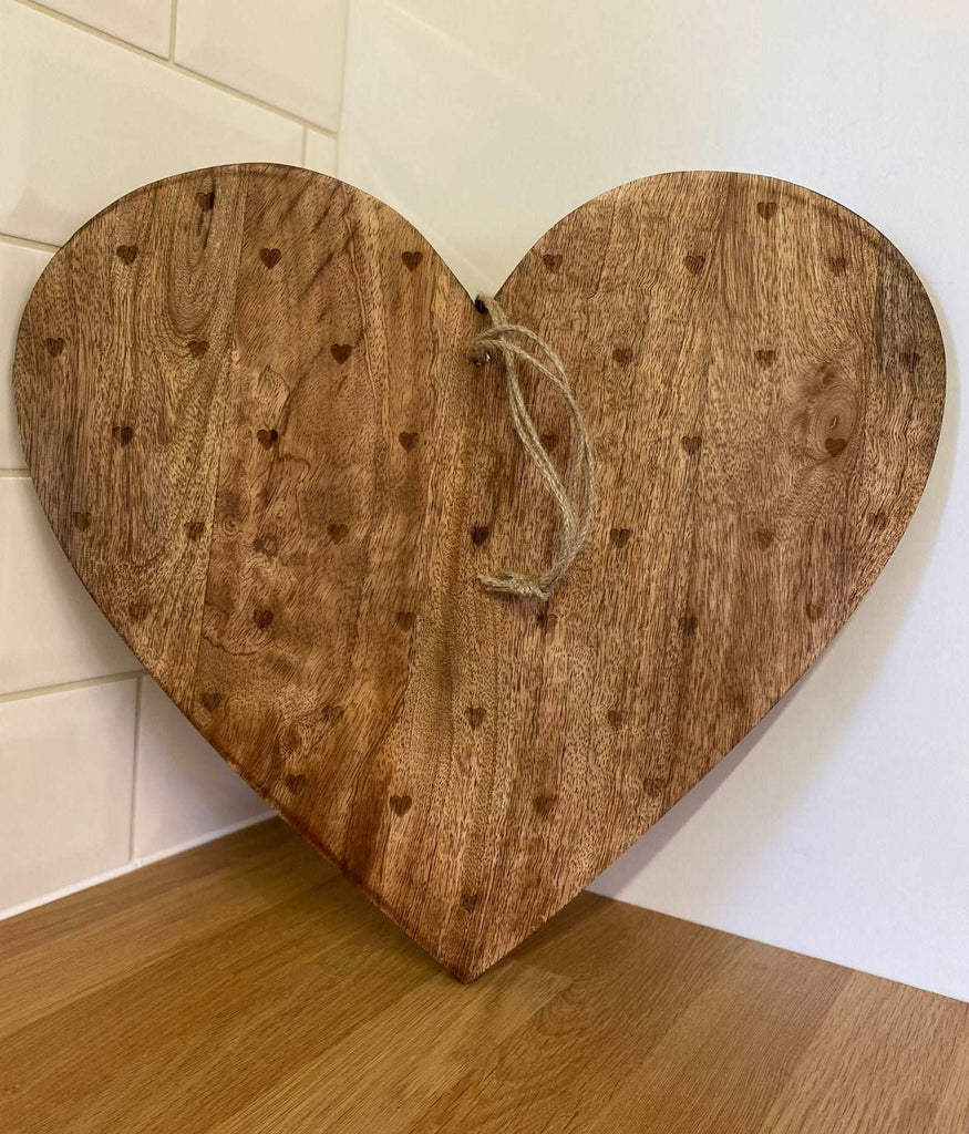 Heart Shaped Wooden Chopping Board 40cm Geko Products