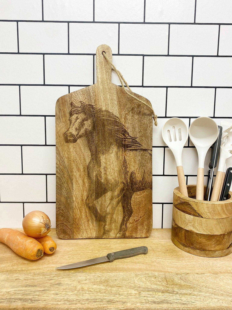 Engraved Horse Chopping Board Geko Products