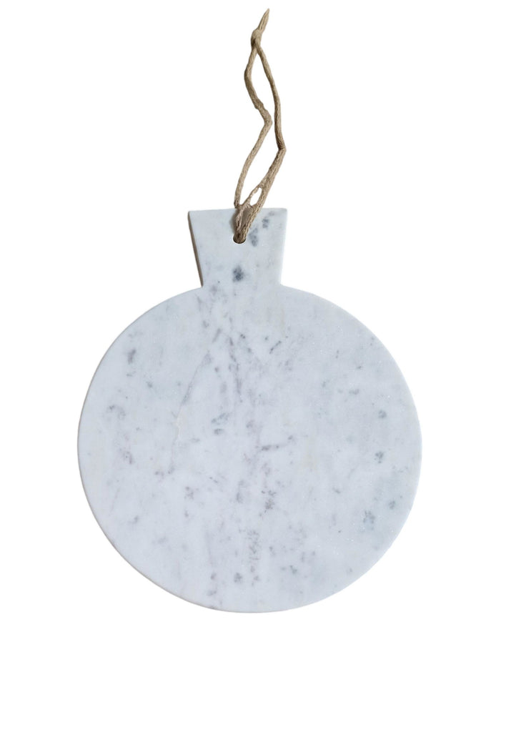 White Round Marble Chopping Board 31x25cm Geko Products