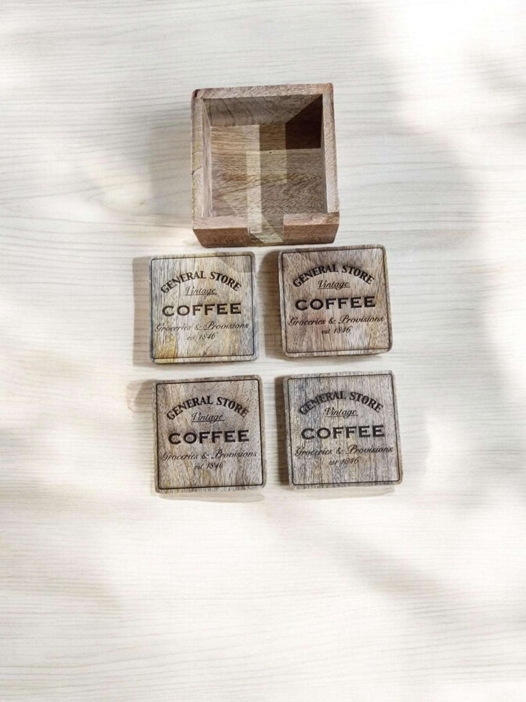 Coffee General Store Coasters Set Of 4 Geko Products