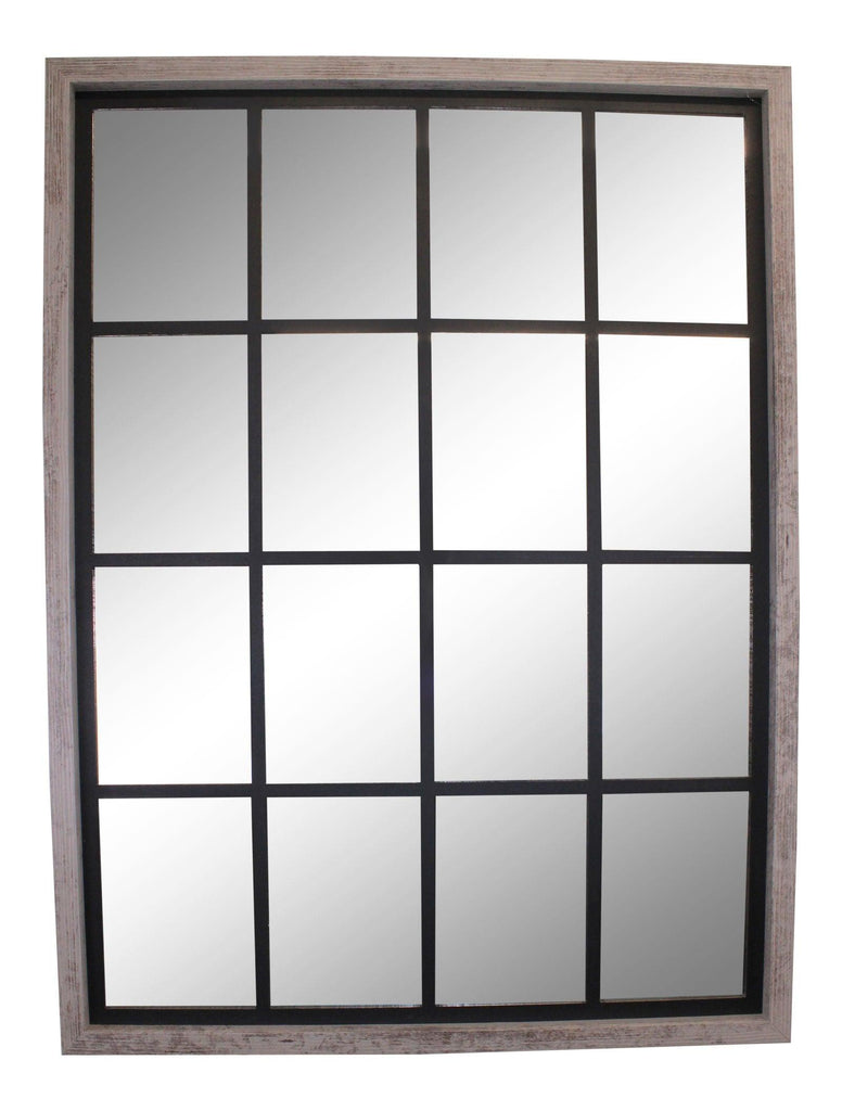 Grey Window Style Wall Mirror 60x80cm Geko Products