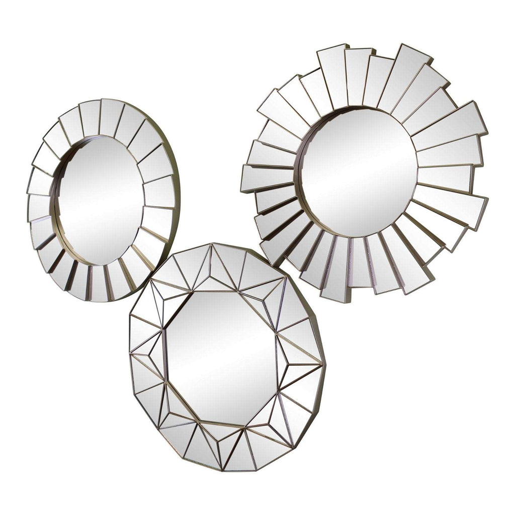 Set of 3 Geometric Style Mirrors Geko Products