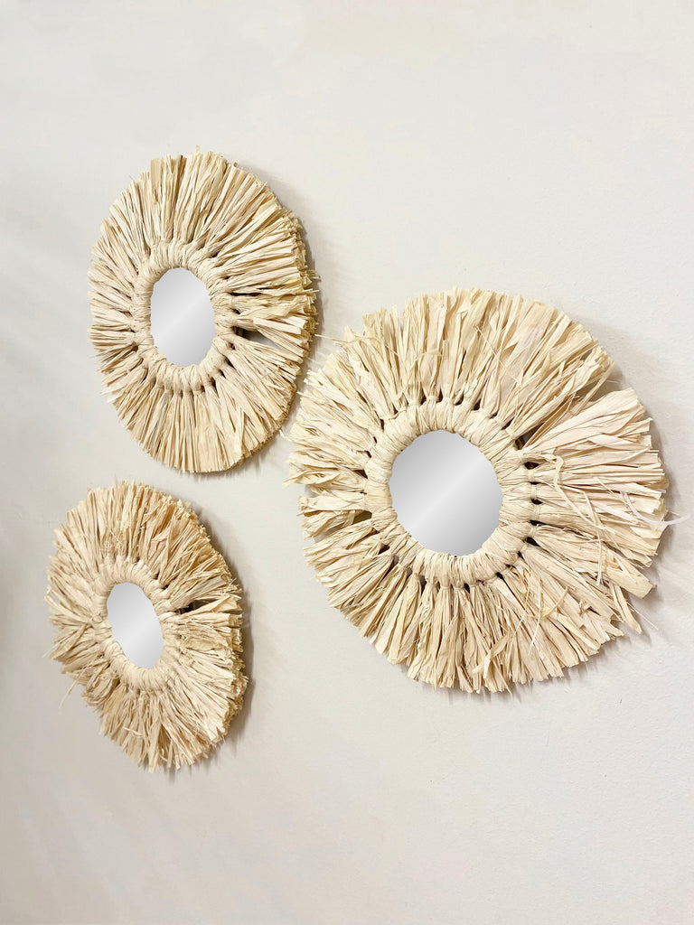 Set of Three Dried Grass Mirrors Geko Products