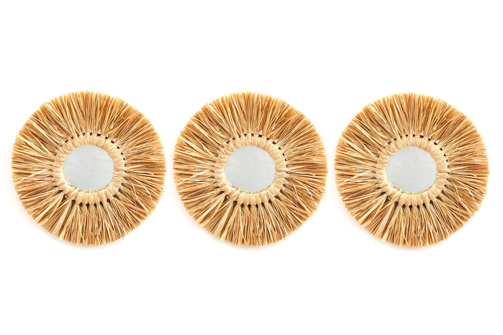 Set of Three Dried Grass Mirrors Geko Products