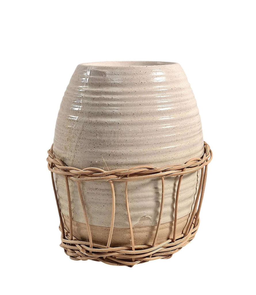 Ceramic Oil Burner With Rattan Design Geko Products