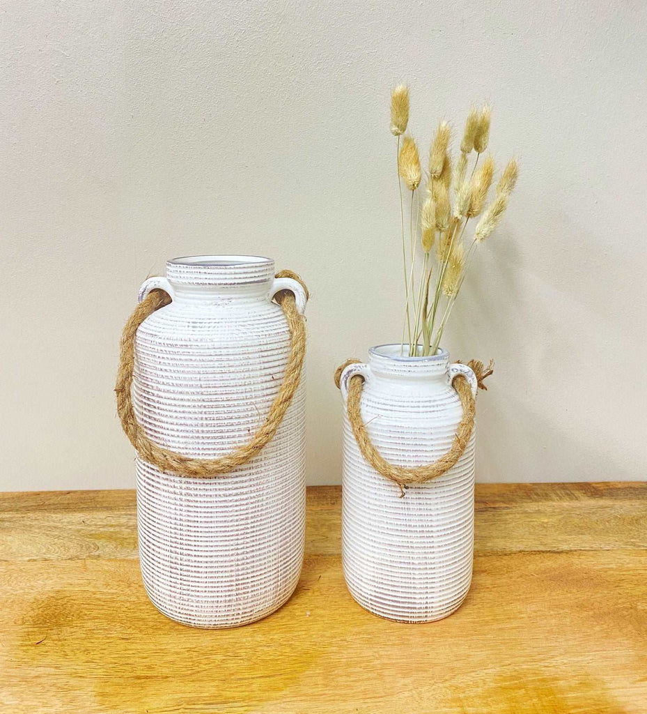 Set of Two Natural Dried Lagarus Bouquets in Cream & Brown Geko Products