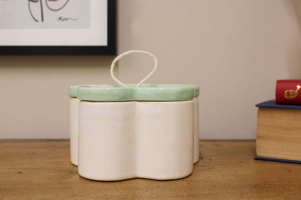 Green Flower Shape Trinket Box Geko Products