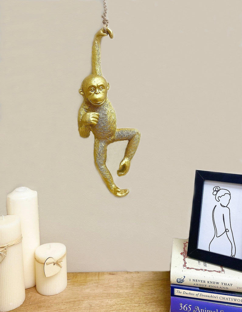 Gold Resin Hanging Monkey Decoration Geko Products