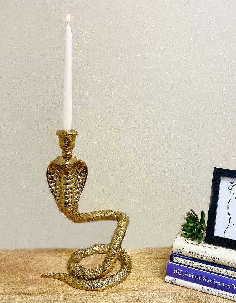 Large Gold Snake Candle Holder Geko Products