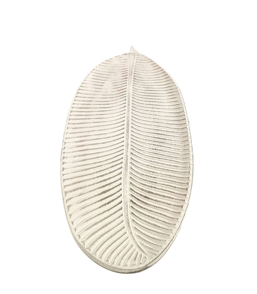 Antique White Leaf Tray Geko Products