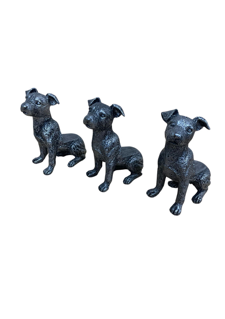 Set Of Silver Jack Russell Dog Pot Risers Geko Products