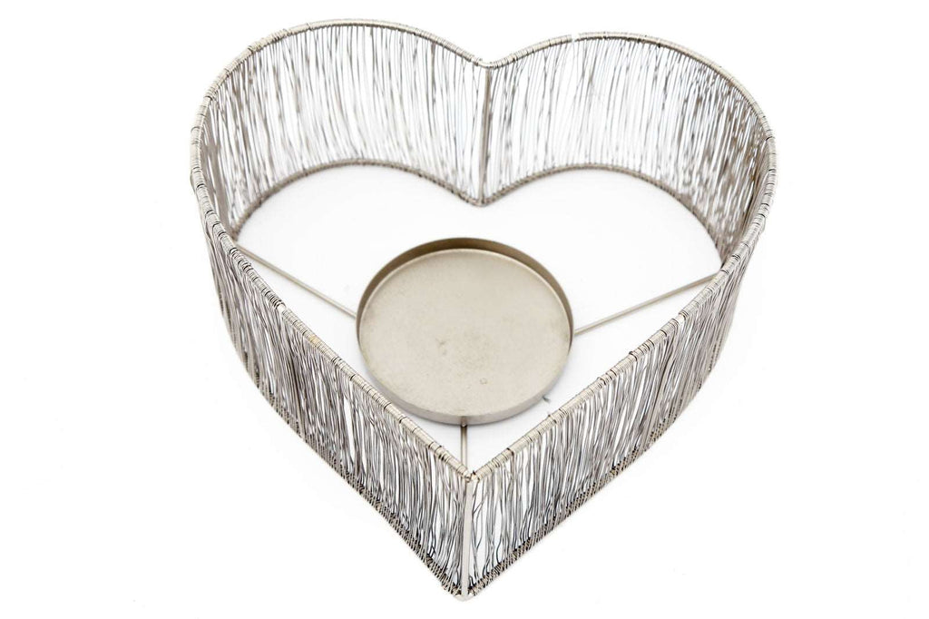 Silver Heart Candle Holder Geko Products