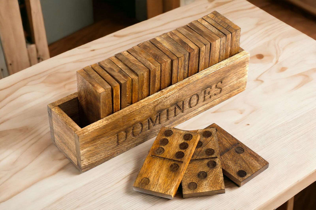 Large Wooden Dominoes Set 28cm Geko Products