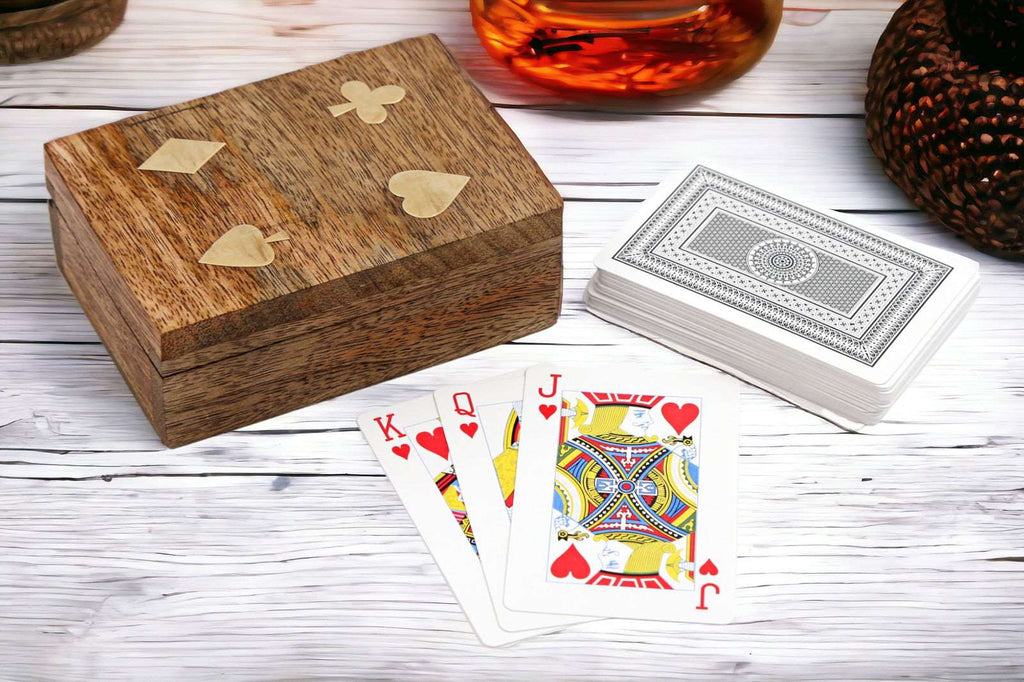 Playing Cards In Wooden Box Geko Products