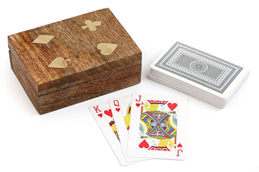 Playing Cards In Wooden Box Geko Products